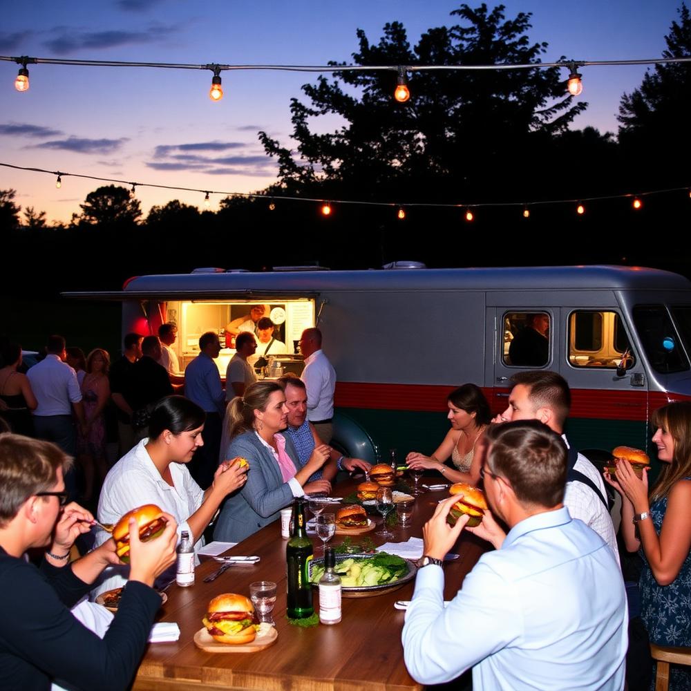 Mariage en plein air servi par le food truck