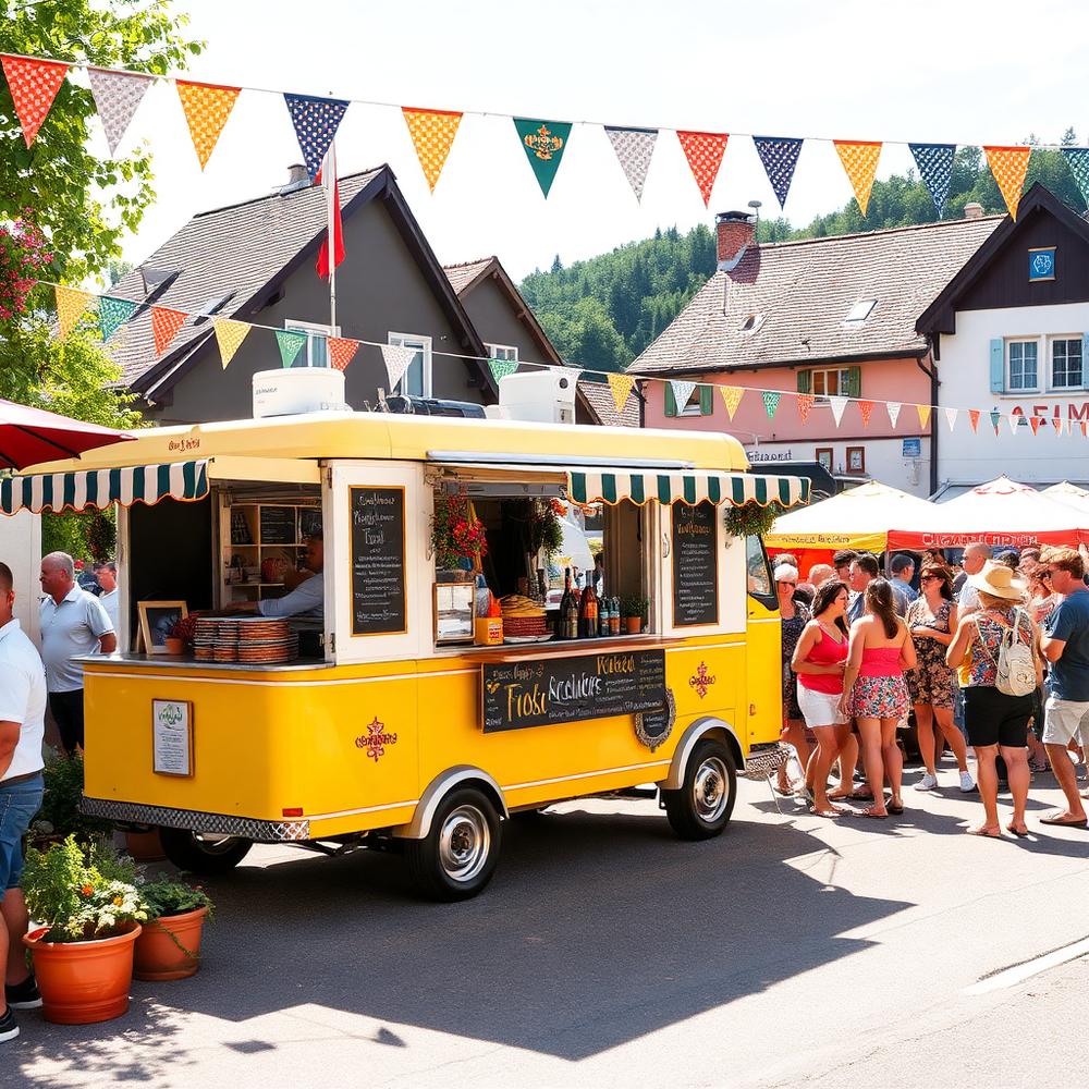 Le truck lors d'une fête de village