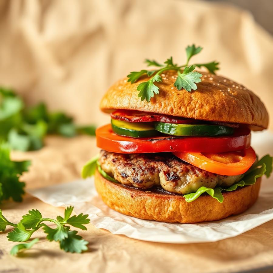 Burger végétarien aux légumes grillés